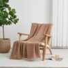 Beige Cotton Waffle Weave King Size Blanket | Lightweight | Breathable | Summer | AC Comforter
