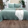 MINT Green Cotton Waffle Weave King Size Blanket | Lightweight | Breathable | Summer | AC Comforter