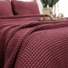Mahroon Cotton Waffle Weave King Size Blanket | Lightweight | Breathable | Summer | AC Comforter