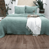 GREEN Cotton Waffle Weave King Size Blanket | Lightweight | Breathable | Summer | AC Comforter