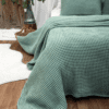 GREEN Cotton Waffle Weave King Size Blanket | Lightweight | Breathable | Summer | AC Comforter