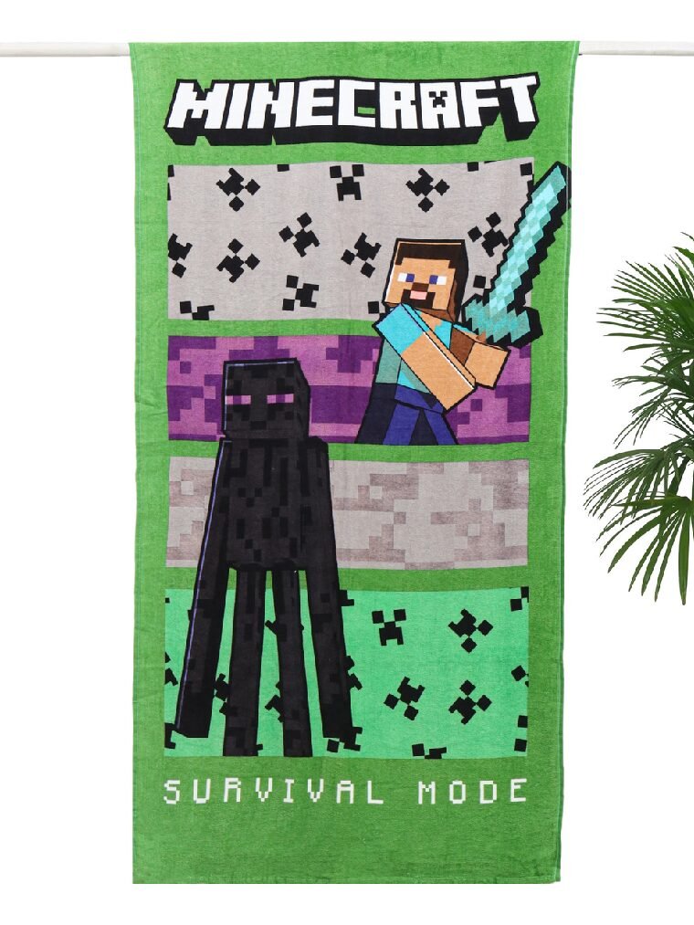 Printed Towel | Kids Towel | Character Design Mincraft (068)