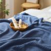 TEAL Cotton Waffle Weave King Size Blanket | Lightweight | Breathable | Summer | AC Comforter