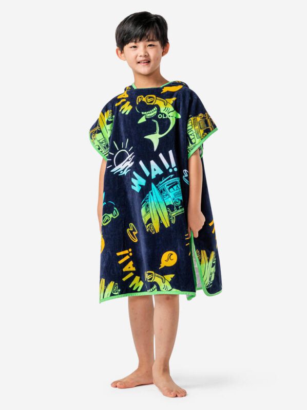 Kids black Hoddie Towel | Kid Bath Towel | Printed poncho