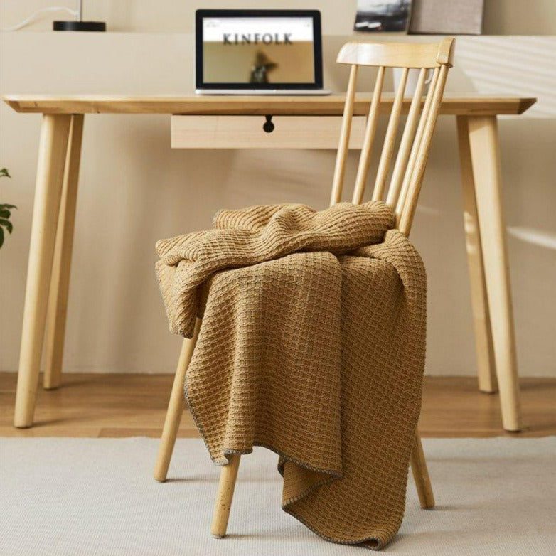 BROWN Cotton Waffle Weave King Size Blanket | Lightweight | Breathable | Summer | AC Comforter