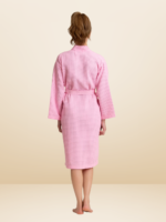 Pink Bathrobe waffle design 100% cotton | women