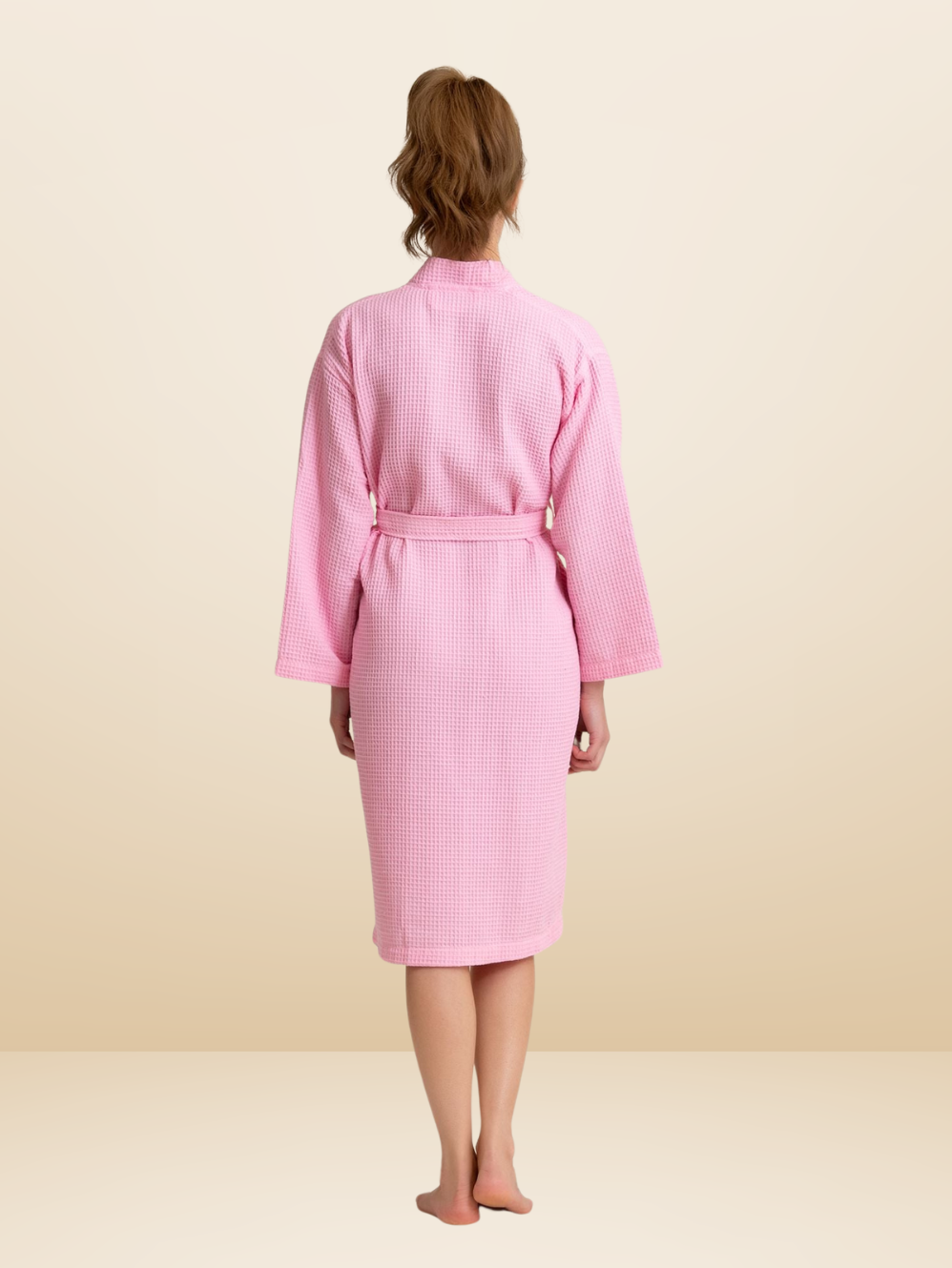 Pink Bathrobe waffle design 100% cotton | women