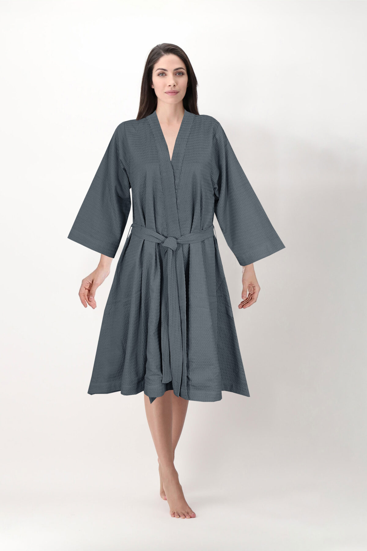 Dark Gray Cotton Bathrobe Set | Unisex | Sleek & Modern