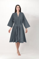 Dark Gray Cotton Bathrobe Set | Unisex | Sleek & Modern