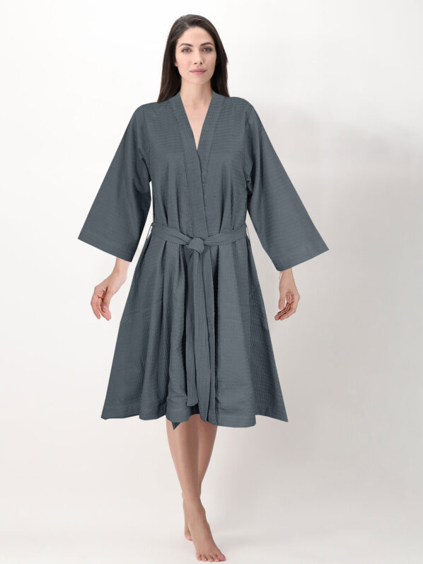 Dark Gray Cotton Bathrobe Set | Unisex | Sleek & Modern