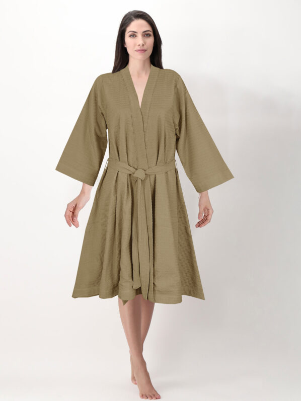 Brown Cotton Bathrobe Set | Unisex | Cozy & Earthy