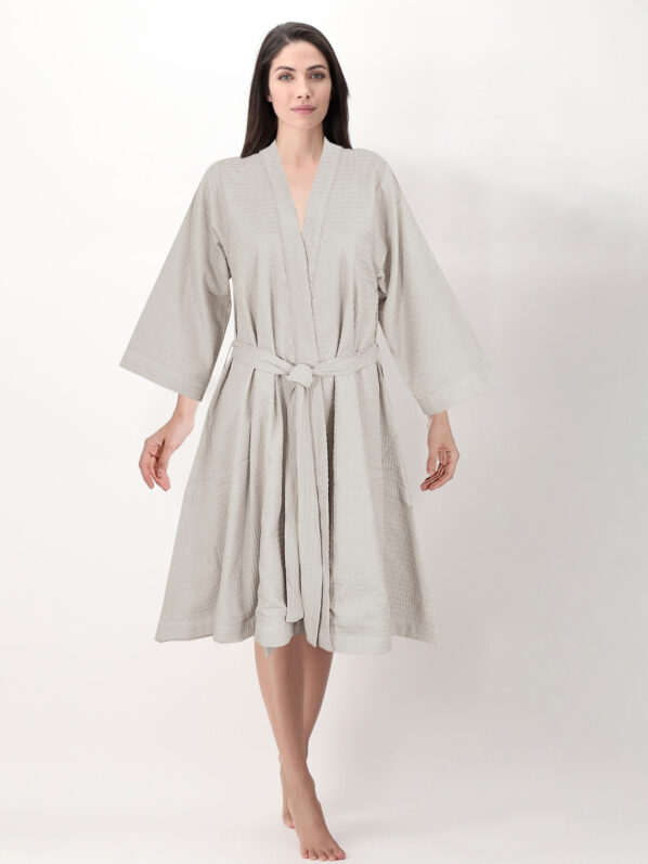 Cream Cotton Bathrobe Set | Unisex | Elegant & Cozy