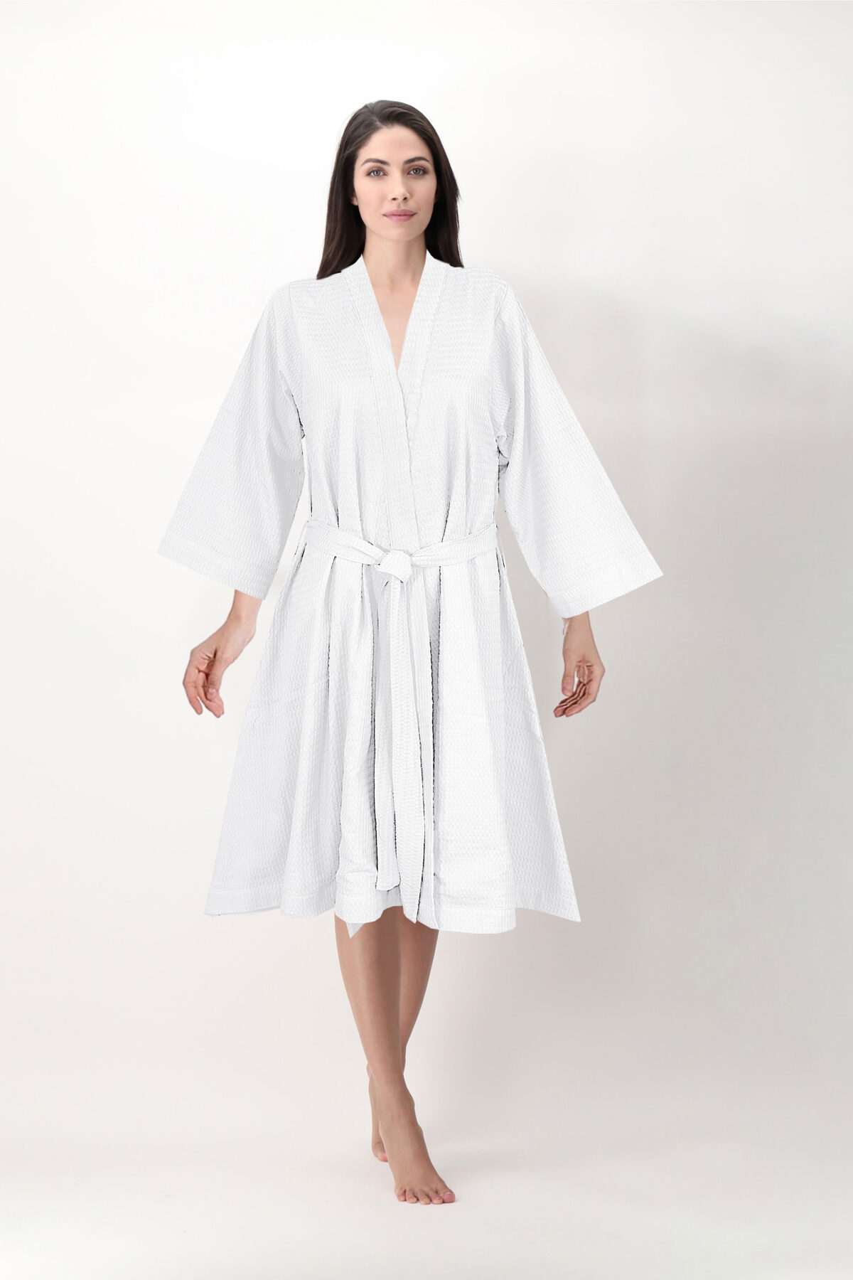 White Cotton Bathrobe Set | Unisex | Classic & Soft