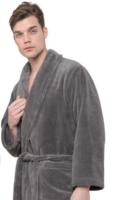 Gray bathrobe | for Men and Women | unisex 100% cotton