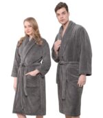 Gray bathrobe | for Men and Women | unisex 100% cotton