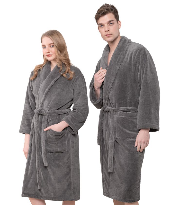 Gray bathrobe | for Men and Women | unisex 100% cotton