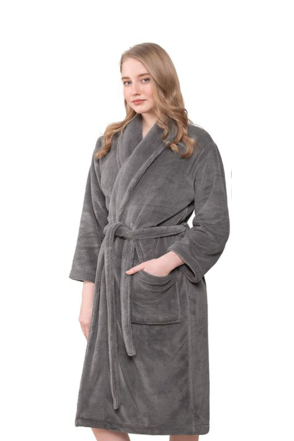 Gray bathrobe | for Men and Women | unisex 100% cotton