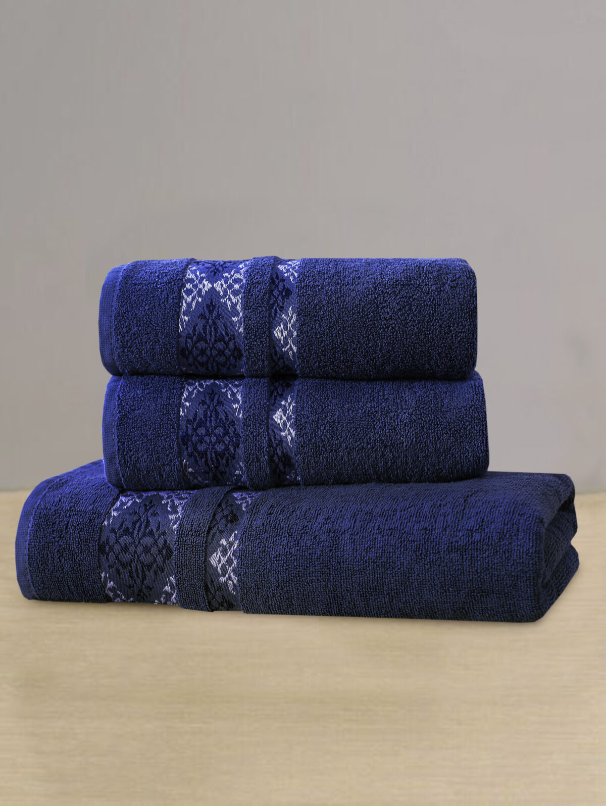 Branded Towel Set | Dark Blue | Single & Pack of 3 Options