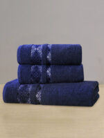 Branded Towel Set | Dark Blue | Single & Pack of 3 Options
