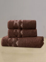 Branded Towel Set | Brown | Single & Pack of 3 Options