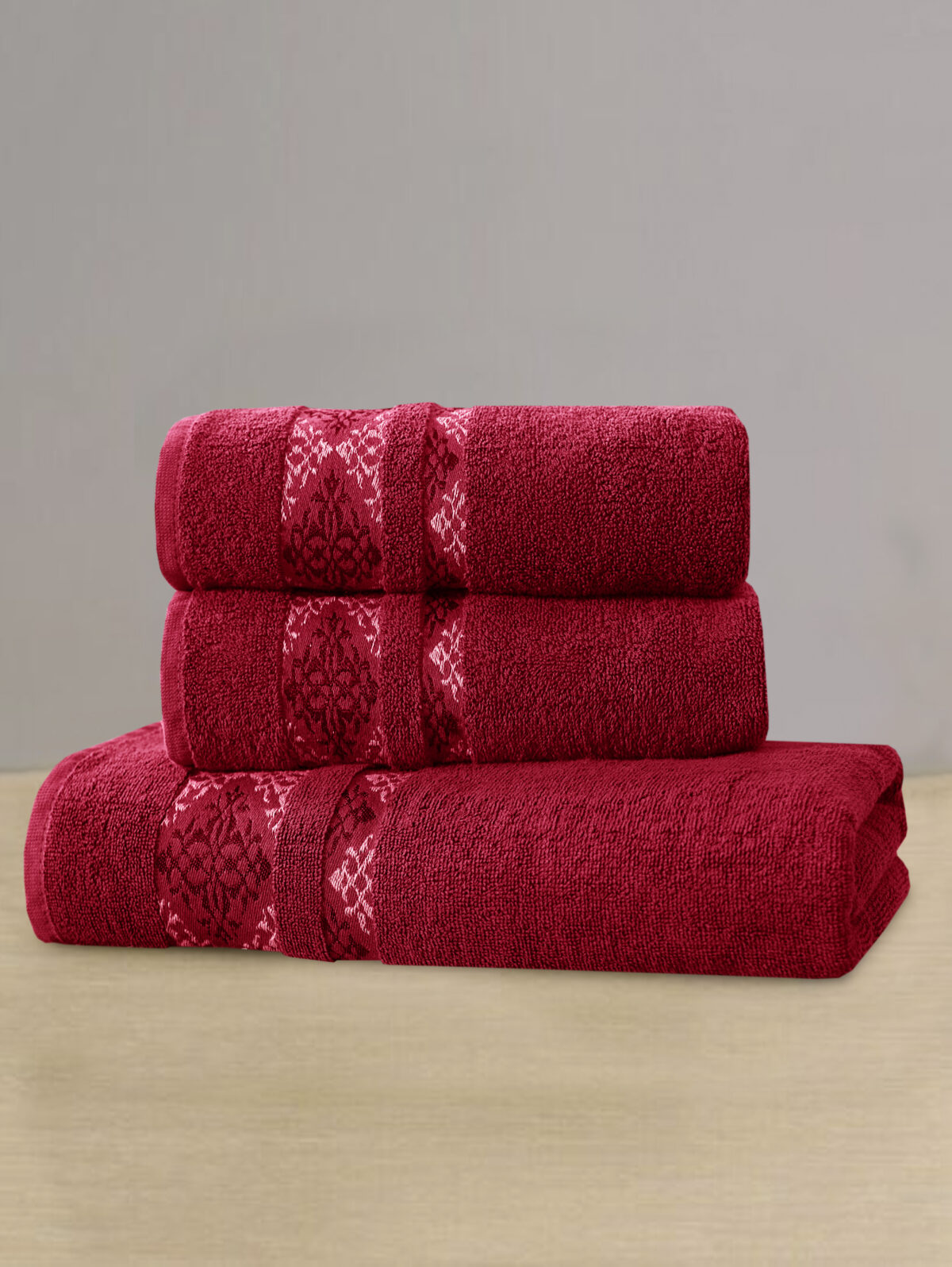 Branded Towel Set | Red | Single & Pack of 3 Options