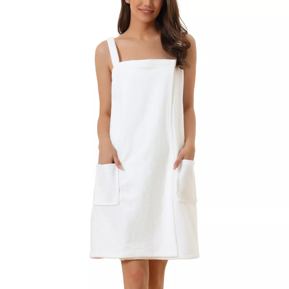 Women’s Plush Spa Shower Wrap | White | Ultra-Soft & Absorbent