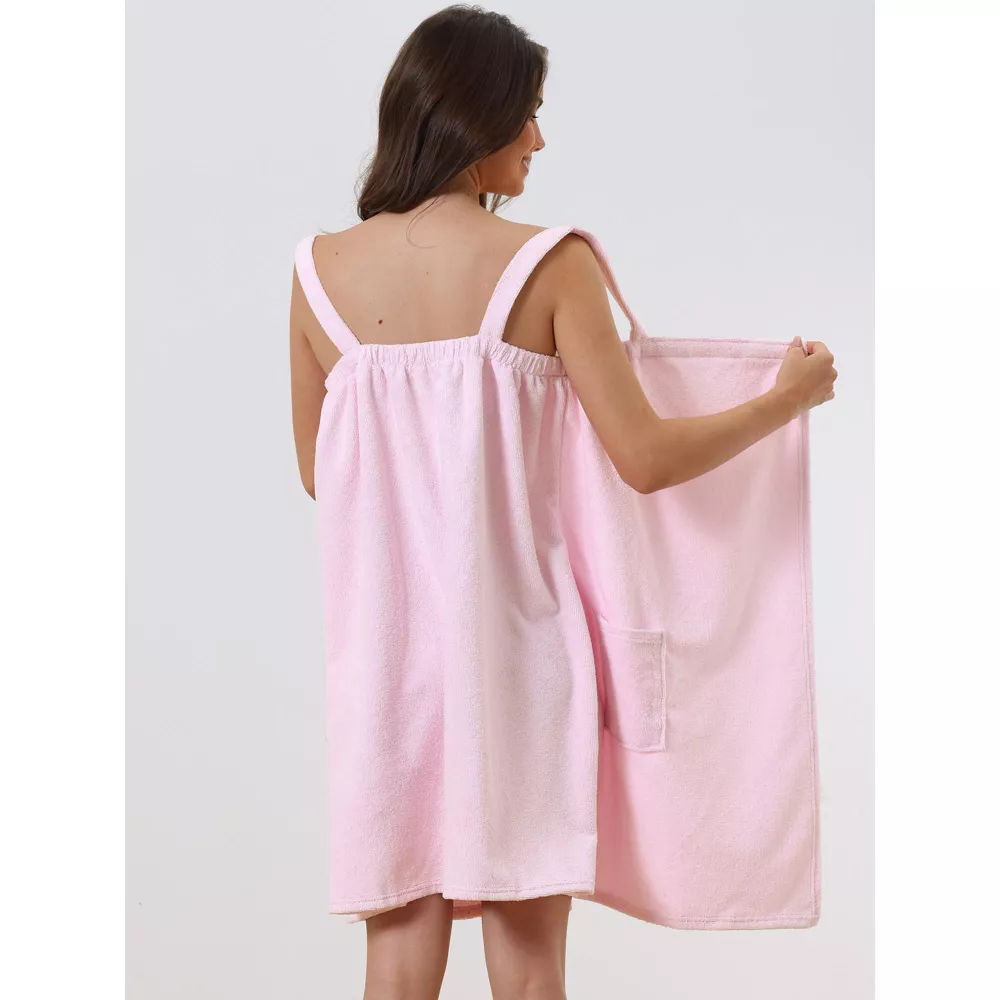 Women’s Plush Spa Shower Wrap | Pink | Soft & Quick-Drying