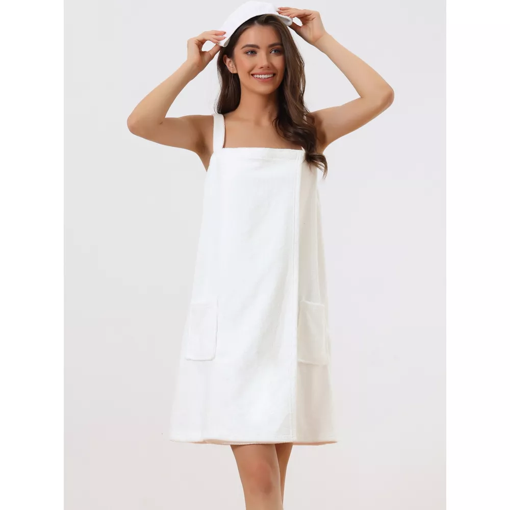 Women’s Plush Spa Shower Wrap | White | Ultra-Soft & Absorbent