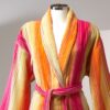 Vibrant Striped Cotton Bathrobe | Unisex Comfort & Style | Premium Quality