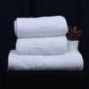 Elegant Towel & Bath Mat Set | 2 Towels + 1 Mat | Luxurious White Design
