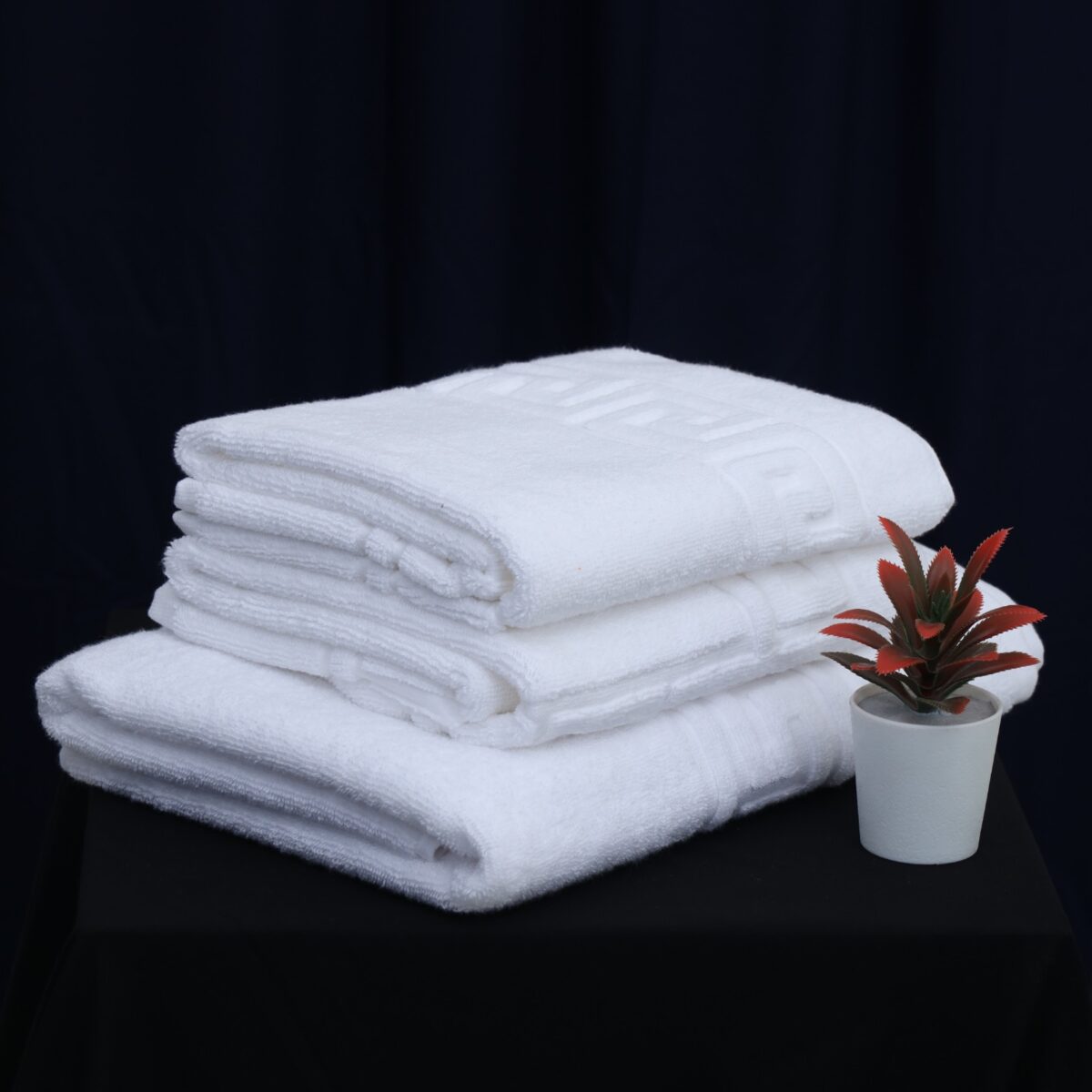 Elegant Towel & Bath Mat Set | 2 Towels + 1 Mat | Luxurious White Design