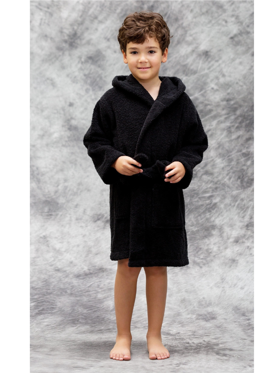 black bathrobe | for kids special | popcorn design