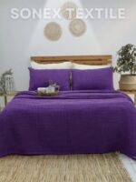 PURPLE Cotton Waffle Weave King Size Blanket | Lightweight | Breathable | Summer | AC Comforter