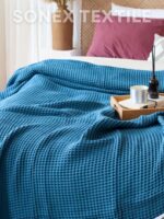 TEAL Cotton Waffle Weave King Size Blanket | Lightweight | Breathable | Summer | AC Comforter