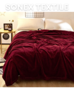 Mahroon fleece King Size Blanket | Lightweight | Breathable | Summer | AC blanket | dark Red