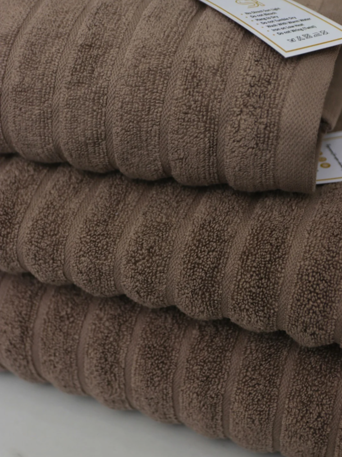 BROWN BLUE | FLUFFY TOWEL | 3 towels set | zero twist