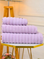 LIGHT PURPLE | FLUFFY TOWEL | 3 towels set | zero twist