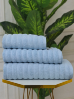 SKY BLUE | FLUFFY TOWEL | 3 towels set | zero twist