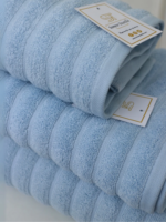 SKY BLUE | FLUFFY TOWEL | 3 towels set | zero twist