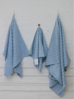 SKY BLUE | FLUFFY TOWEL | 3 towels set | zero twist