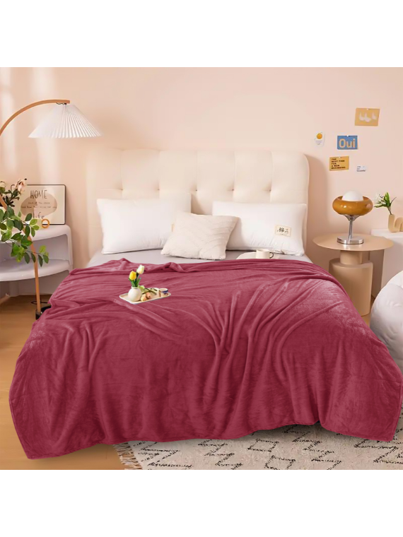 RED fleece King Size Blanket | Lightweight | Breathable | Summer | AC blanket |