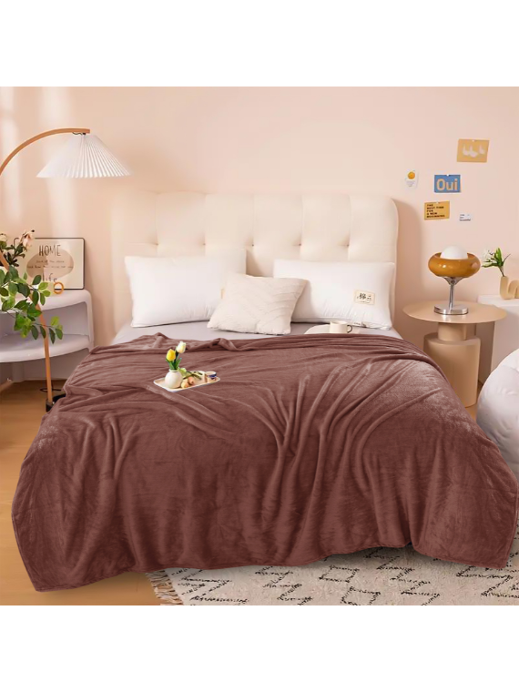 BROWN fleece King Size Blanket | Lightweight | Breathable | Summer | AC blanket |