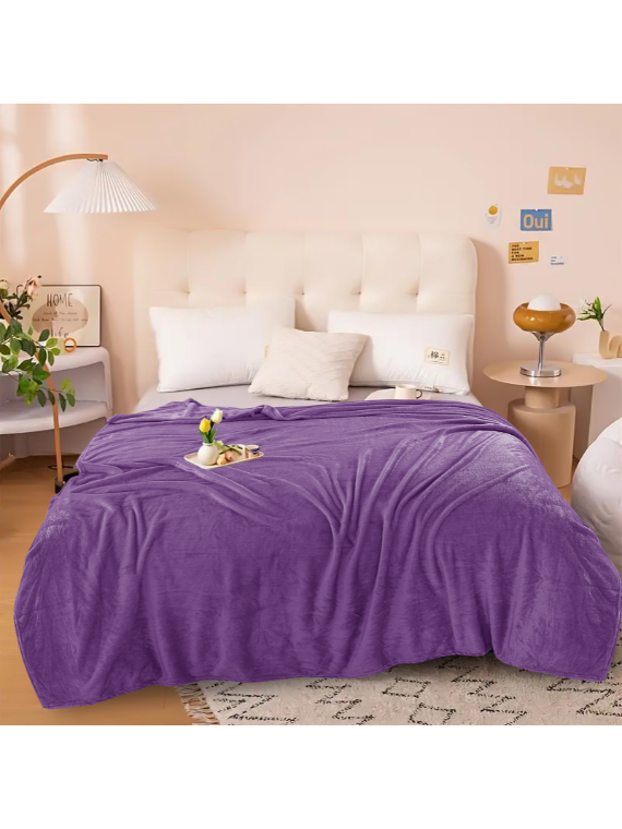 LIGHT PURPLE fleece King Size Blanket | Lightweight | Breathable | Summer | AC blanket | (Copy)