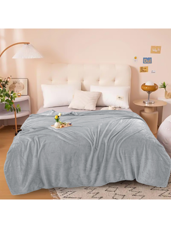 SILVER GRAY King Size Blanket | Lightweight | Breathable | Summer | AC blanket |
