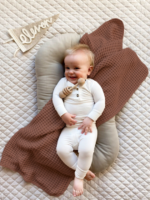(DARK BROWN) WAFFLE KID,S BLANKET  | 100% cotton  Soft & Cozy  Blanket, Lightweight Toddler Throw for Boys & Girls