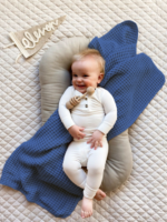 (NAVY BLUE) WAFFLE KID,S BLANKET  | 100% cotton  Soft & Cozy  Blanket, Lightweight Toddler Throw for Boys & Girls