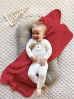 (RED) WAFFLE KID,S BLANKET  | 100% cotton  Soft & Cozy  Blanket, Lightweight Toddler Throw for Boys & Girls