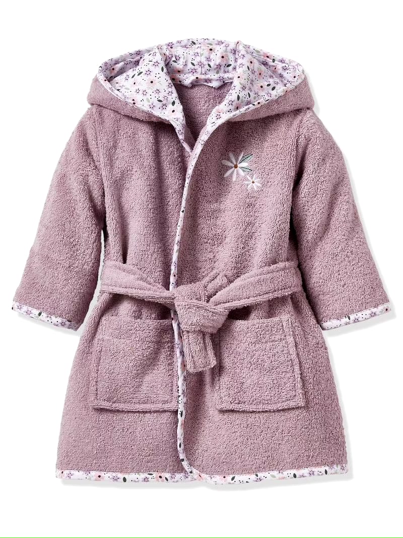 FLOWER kids Bathrobe | Purple for 4 to 10 years | Terry stuff | sonextextile