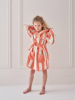 ORANGE Strip kids Bathrobe | Orange and White for 4 to 10 years | Terry stuff | sonextextile