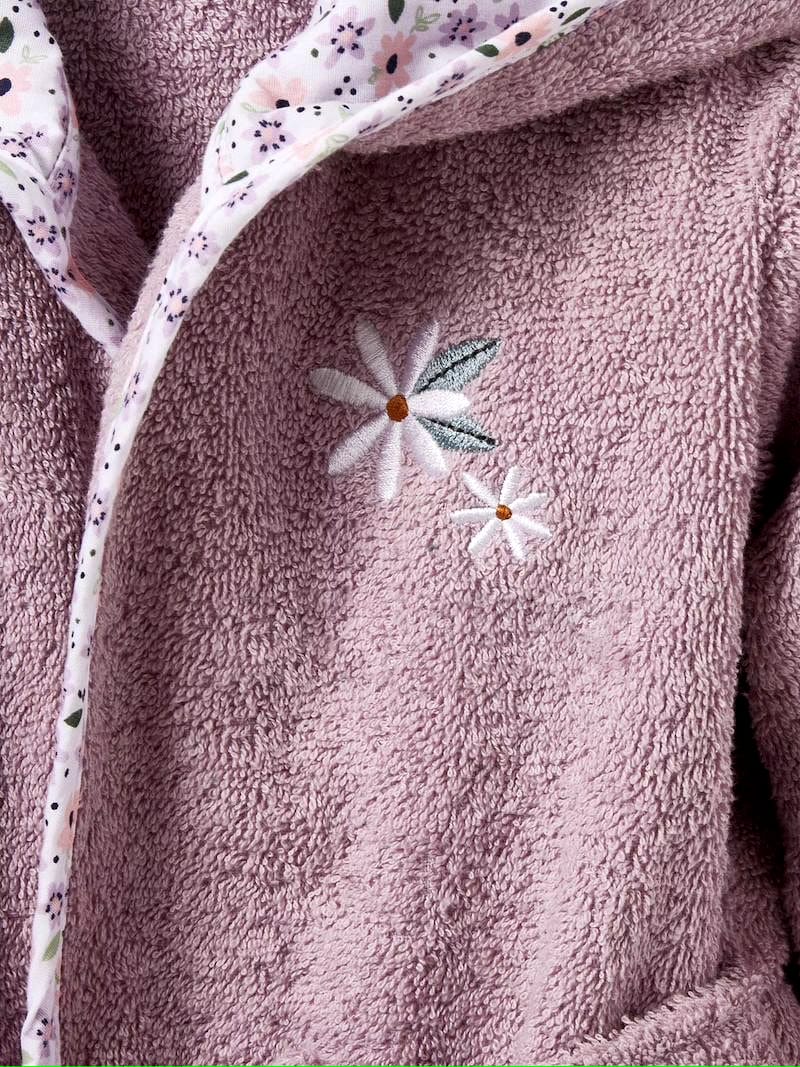 FLOWER kids Bathrobe | Purple for 4 to 10 years | Terry stuff | sonextextile